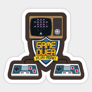 Game over, Play again pixel art Sticker